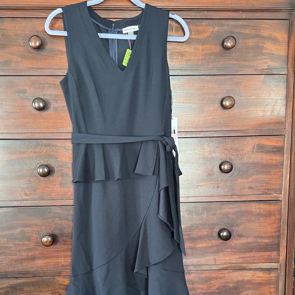 Calvin Klein Black Ruffle Dress